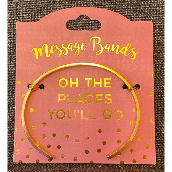 OH THE PLACES YOU’LL GO Stamped Message Band Bracelet Band - Picture 1 of 3